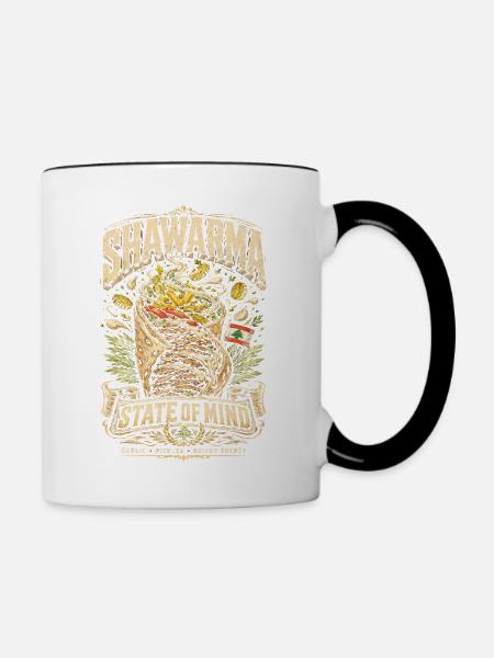 Libanon Libanese Shawarma State Of Mind - Tasse zweifarbig - Weiß/Schwarz