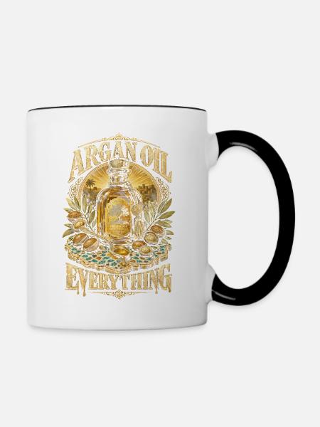 Marokkaner Marokko Argan Oil Everything - Tasse zweifarbig - Weiß/Schwarz
