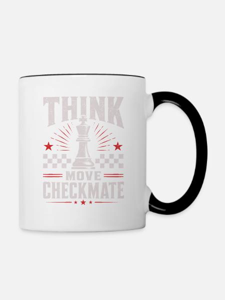 Schach Checkmate Think Move Shirt - Tasse zweifarbig - Weiß/Schwarz