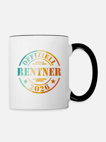 Rente - Tasse zweifarbig - Weiß/Schwarz