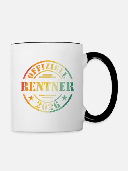 Ruhestand - Tasse zweifarbig - Weiß/Schwarz