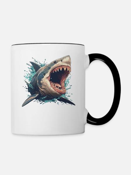 Haie Hai - Tasse zweifarbig - Weiß/Schwarz