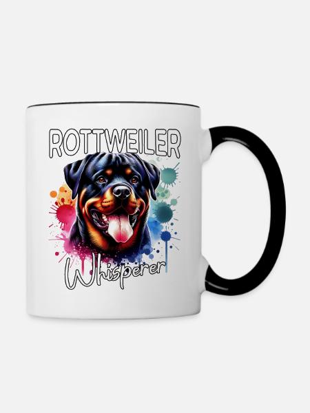 Rottweiler Flüsterer - Tasse zweifarbig - Weiß/Schwarz