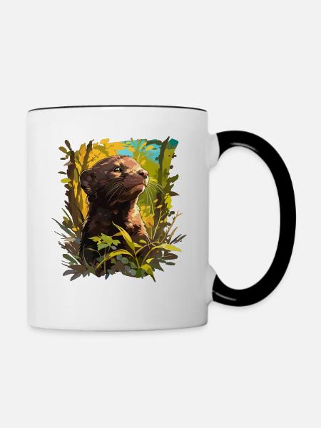 Nerze Nerz - Tasse zweifarbig - Weiß/Schwarz