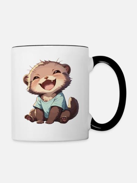Nerze Nerz - Tasse zweifarbig - Weiß/Schwarz