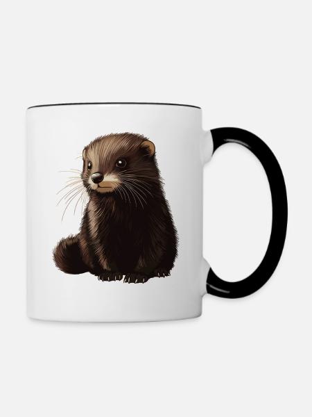 Nerze Nerz - Tasse zweifarbig - Weiß/Schwarz