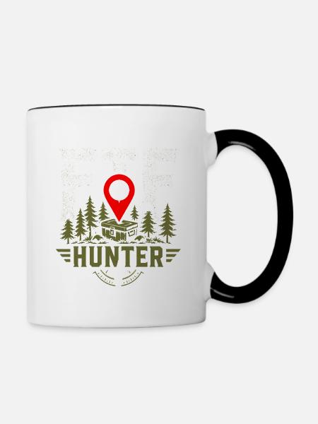 FTF Hunter GPS Schatzsuche-Design - Tasse zweifarbig - Weiß/Schwarz