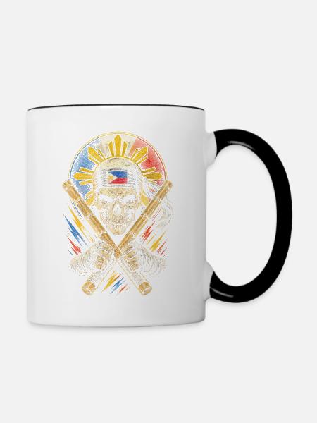 Escrima Arnis Kampfsport - Tasse zweifarbig - Weiß/Schwarz