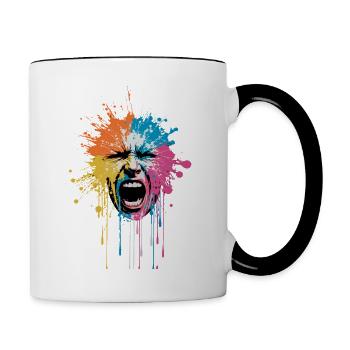 Kreativer Ausbruch Bunter Emotionen - Tasse zweifarbig - Weiß/Schwarz - Rechts