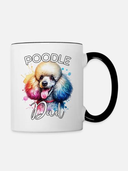 Pudel Papa - Tasse zweifarbig - Weiß/Schwarz