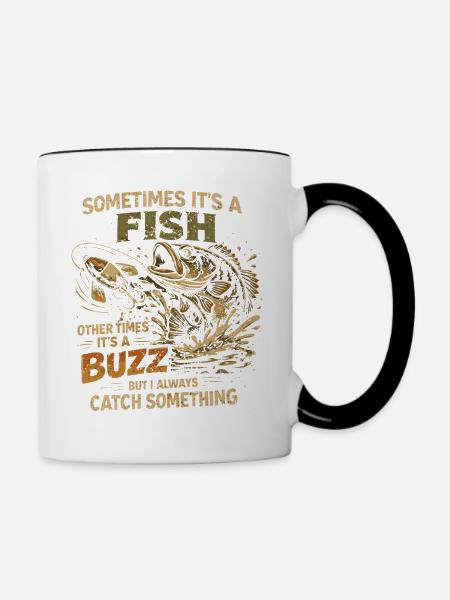 Angelhumor Fischerfisch-Aperitif Geschenk - Tasse zweifarbig - Weiß/Schwarz