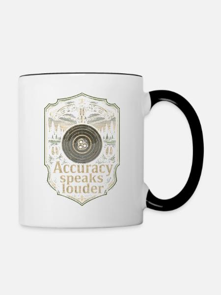 Armbrust Armbrustschütze Accuracy Speaks Louder - Tasse zweifarbig - Weiß/Schwarz