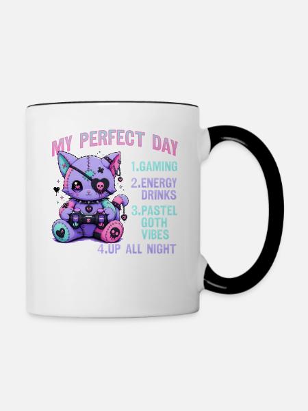 Pastel Goth Soft Goth Gaming Gamer - Tasse zweifarbig - Weiß/Schwarz