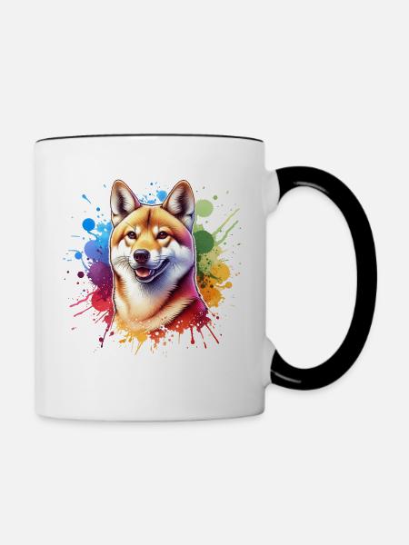 Australischer Wildhund Dingo - Tasse zweifarbig - Weiß/Schwarz