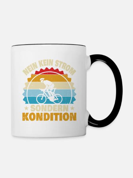 Kein Strom - Tasse zweifarbig - Weiß/Schwarz