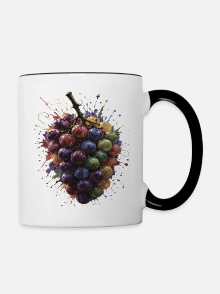 Mehrfarbige Grape Busch-Splash-Art - Tasse zweifarbig - Weiß/Schwarz