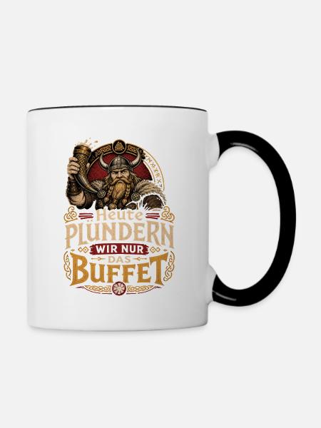 Wikinger - Tasse zweifarbig - Weiß/Schwarz