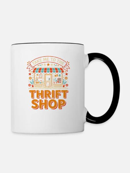 Bring mich zum Secondhandladen - Tasse zweifarbig - Weiß/Schwarz