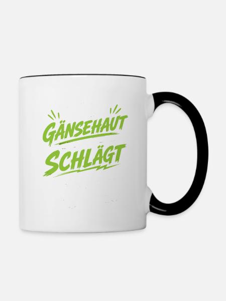 Gänsehaut schlägt Enten Karneval - Tasse zweifarbig - Weiß/Schwarz
