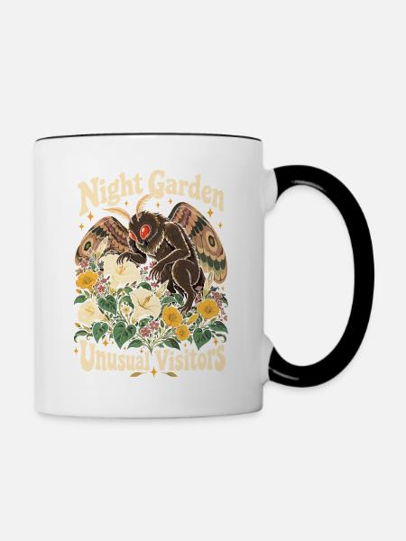 Gartenarbeit des Kryptiden-Motten-Nachtgartens - Tasse zweifarbig - Weiß/Schwarz