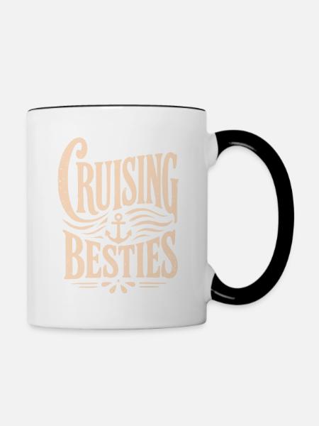 Cruising Besties - Tasse zweifarbig - Weiß/Schwarz