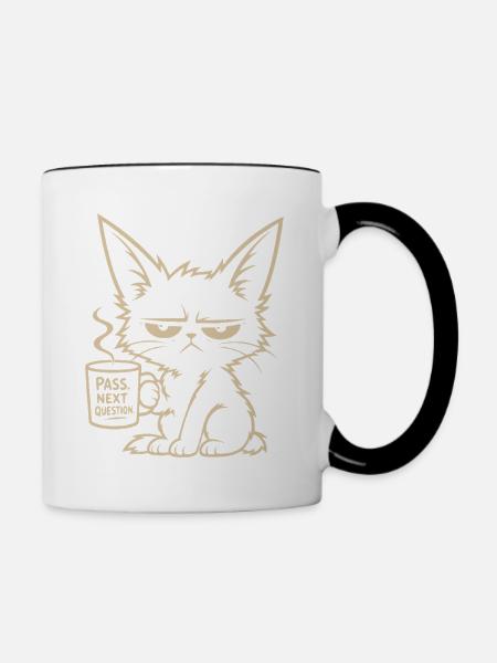 Pass Next Question - Tasse zweifarbig - Weiß/Schwarz