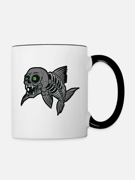 Fischgraete - Tasse zweifarbig - Weiß/Schwarz