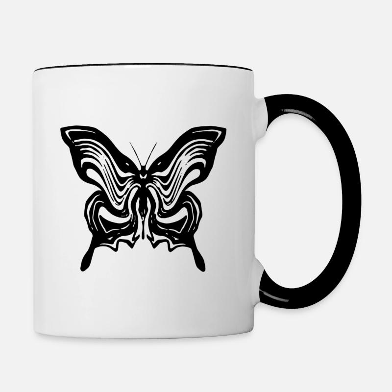 Butterfly - Contrasting Mug - white/black