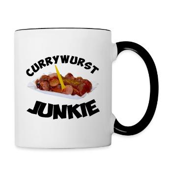 Currywurst Junkie - Contrasting Mug - white/black - Right