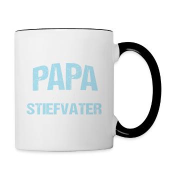 Ich Habe Zwei Titel Papa Und Stiefvater - Tasse zweifarbig - Weiß/Schwarz - Rechts