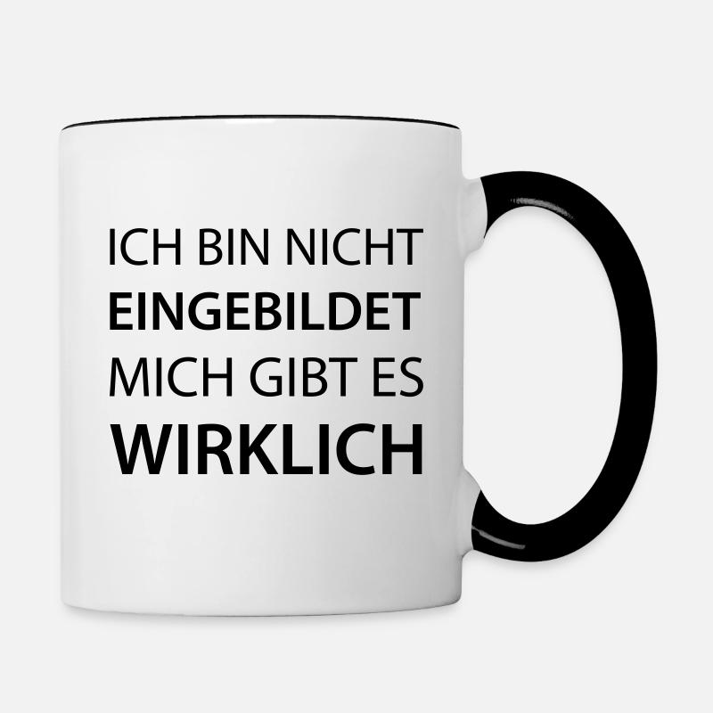 Coole Sprüche-eingebildet - Tasse zweifarbig - Weiß/Schwarz