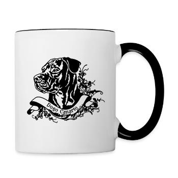 Dogo Canario une bannière rétro 1 - Mug contrasté - blanc/noir - Droite