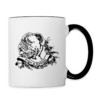 Bordeaux Grand Danois sur Retro Banner 1 - Mug contrasté - blanc/noir - Droite