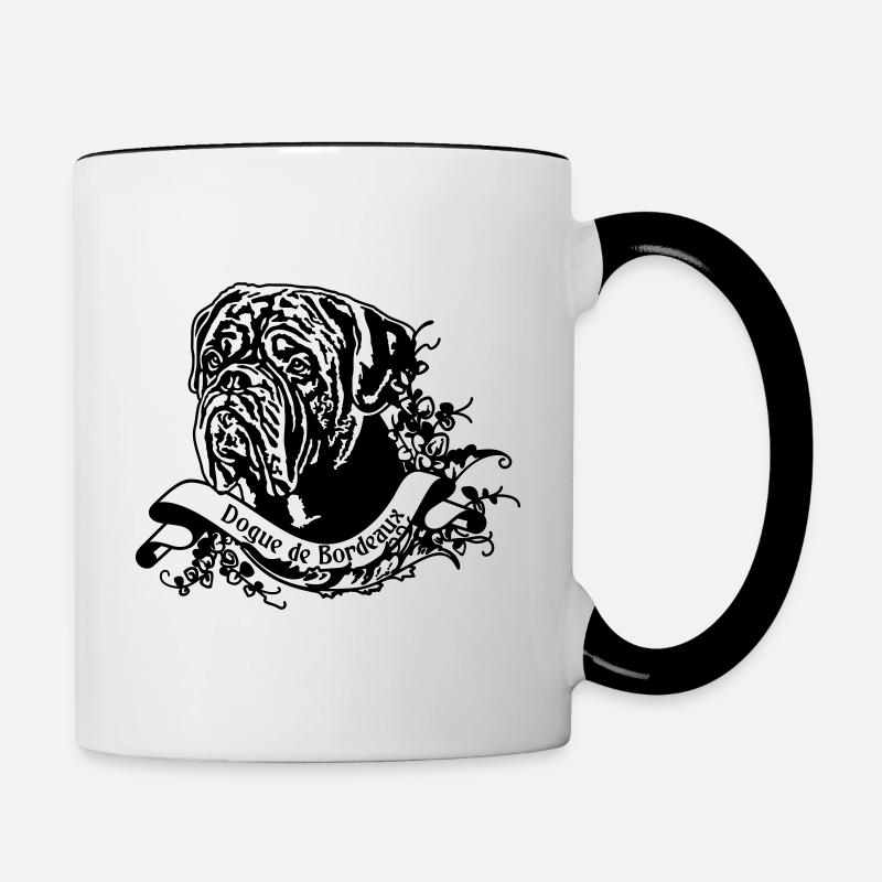 Grand Danois sur Retro Banner 2 - Mug contrasté - blanc/noir