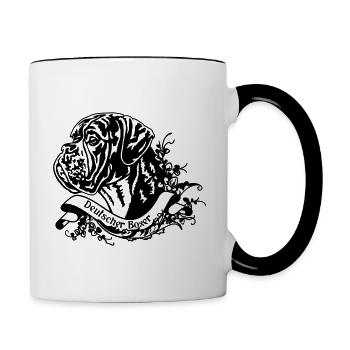 German Boxer on Retro Banner 1 - Contrasting Mug - white/black - Right