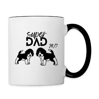Beagle's dad - Contrasting Mug - white/black - Right