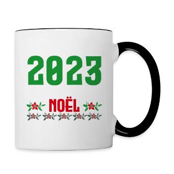 Mon Premier Noel 2023 - Mug contrasté - blanc/noir - Droite