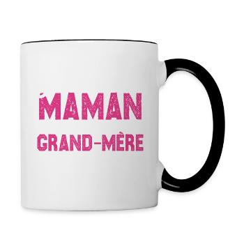 J'ai deux titres maman et Grand-mère. Cadeau Maman - Mug contrasté - blanc/noir - Droite