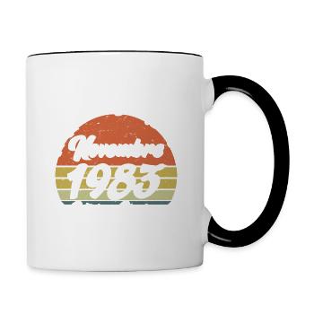 Les légendes sont nées en Novembre 1983 Cadeau. - Mug contrasté - blanc/noir - Droite