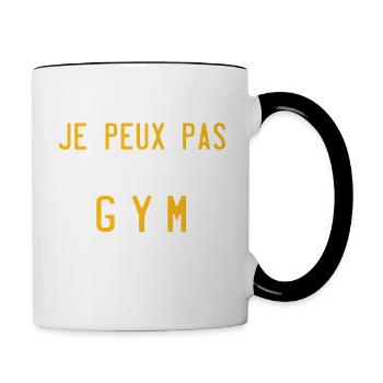 je peux pas j'ai gym - humour - Mug contrasté - blanc/noir - Droite