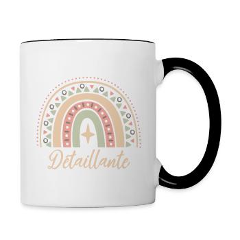 Cadeau Détaillante. Boho Rainbow détaillante. - Mug contrasté - blanc/noir - Droite