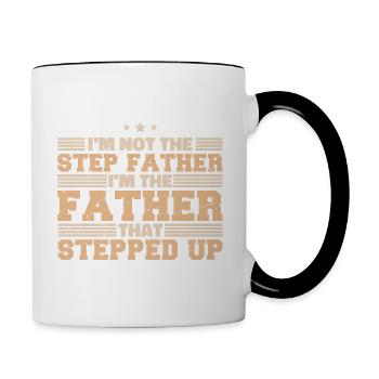 Stolzer Vater Tochter Vater Sohn Geschenk Snark - Tasse zweifarbig - Weiß/Schwarz - Rechts