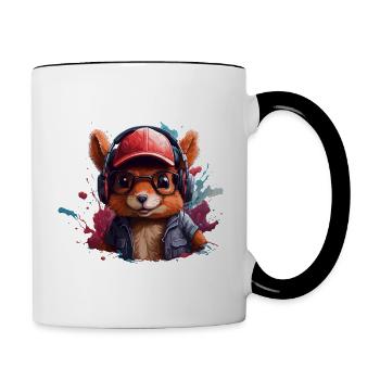 Squirrel Animal Art I Cool Cute - Contrasting Mug - white/black - Right