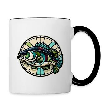 Bass Fish - Contrasting Mug - white/black - Right
