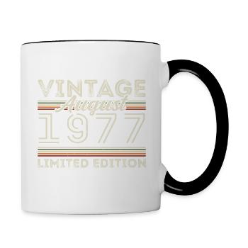 Août 1977 Légende depuis août 1977 Millésime 1977 - Mug contrasté - blanc/noir - Droite