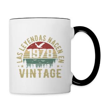 Las leyendas nacen 1978 Regalo de Cumpleaños 1978 - Tasse zweifarbig - Weiß/Schwarz - Rechts