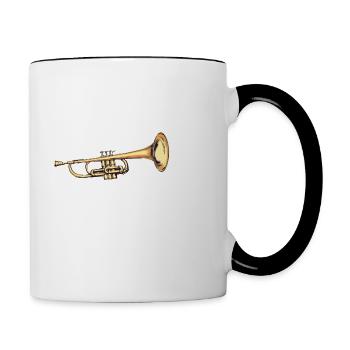 Trompeter Spieler Männer Frauen Trompeter Gag Trompete - Tasse zweifarbig - Weiß/Schwarz - Rechts