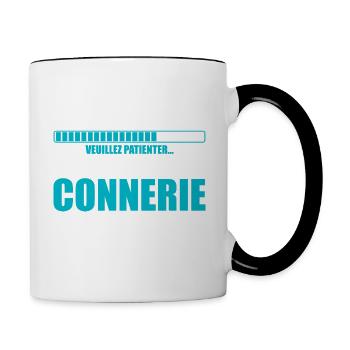 Prochaine connerie rigolo - Mug contrasté - blanc/noir - Droite