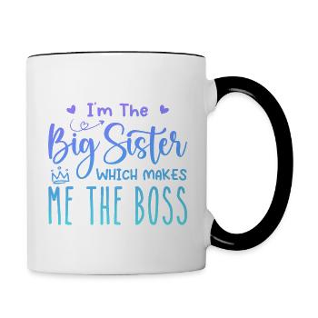i'm the big sister - Mug contrasté - blanc/noir - Droite