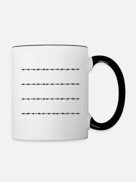 Stacheldraht - Tasse zweifarbig - Weiß/Schwarz